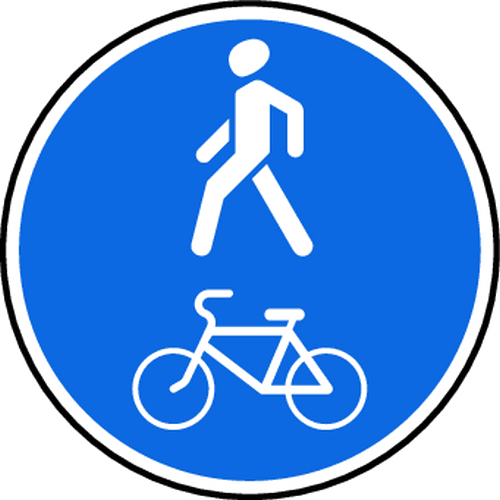 Знак 4.5.2. Пешеходная и велосипедная дорожка с совмещенным движением (велопешеходная дорожка с совмещенным движением)