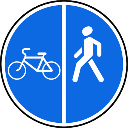 Знак 4.5.4. Пешеходная и велосипедная дорожка с разделением движения