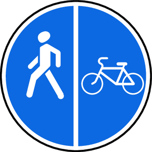 Знак 4.5.5. Пешеходная и велосипедная дорожка с разделением движения