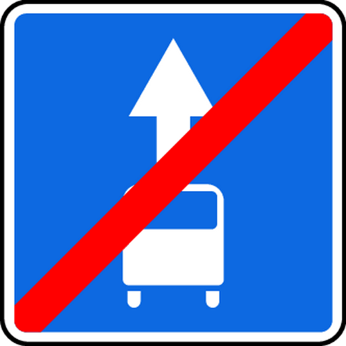 Знак 5.14.3 Конец полосы для маршрутных транспортных средств