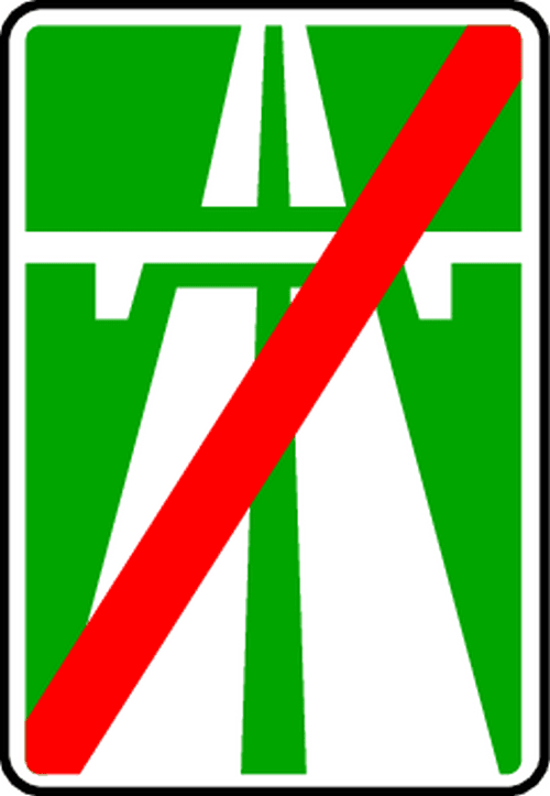 Знак 5.2. Конец автомагистрали